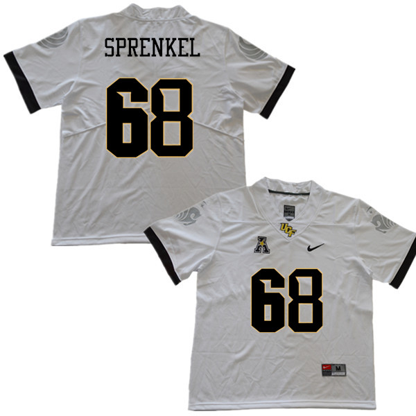 Men #68 Charles Sprenkel UCF Knights College Football Jerseys Sale-White - Click Image to Close